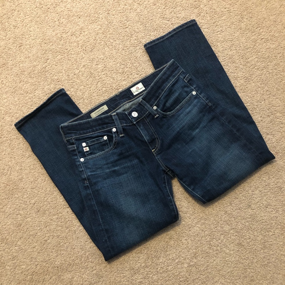 AG The Tomboy Crop Mid Rise Relaxed Straight Jeans